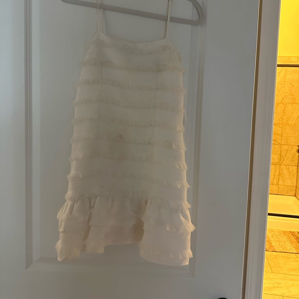Princess Polly White ruffled tier dress